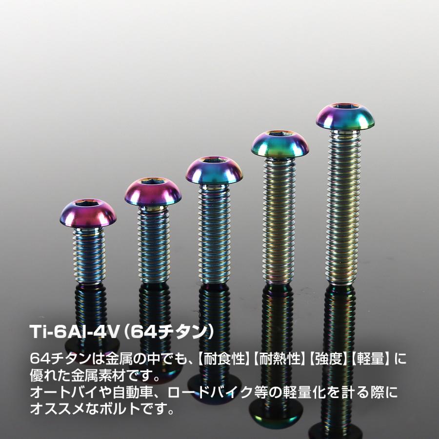 チタンボルト M6×16mm P1.0 トラスヘッド 六角穴付き ボタンボルト チタンカラー レインボー 1個 JA910 | TECHーMASTER | 01