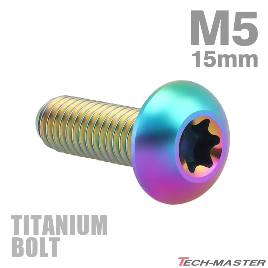 チタンボルト M5×15mm P0.8 トラスヘッド トルクス穴付き 焼きチタンカラー 虹色 1個 JA931 :JA931:TECH-MASTER  バイクテン - 通販 - Yahoo!ショッピング