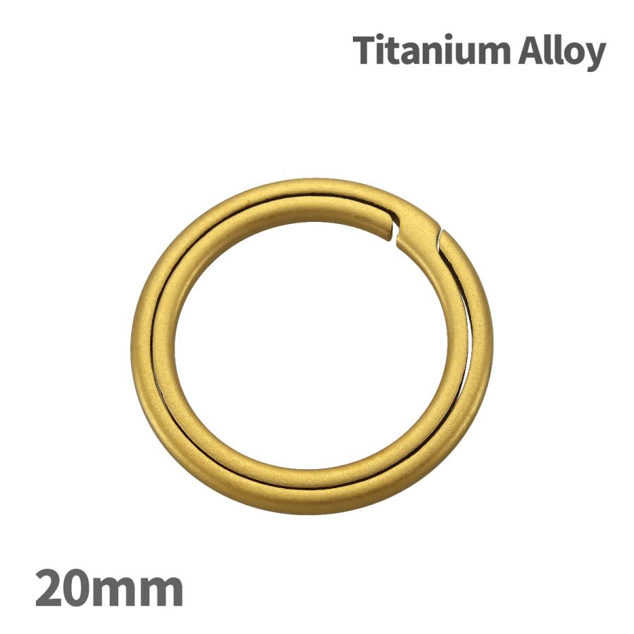 チタン合金製 キーリング 20mm 二重リング 丸型 薄型 キーホルダー カラビナ ゴールドカラー MG0010 | ブランド登録なし