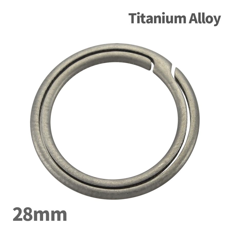 チタン合金製 キーリング 28mm 二重リング 丸型 薄型