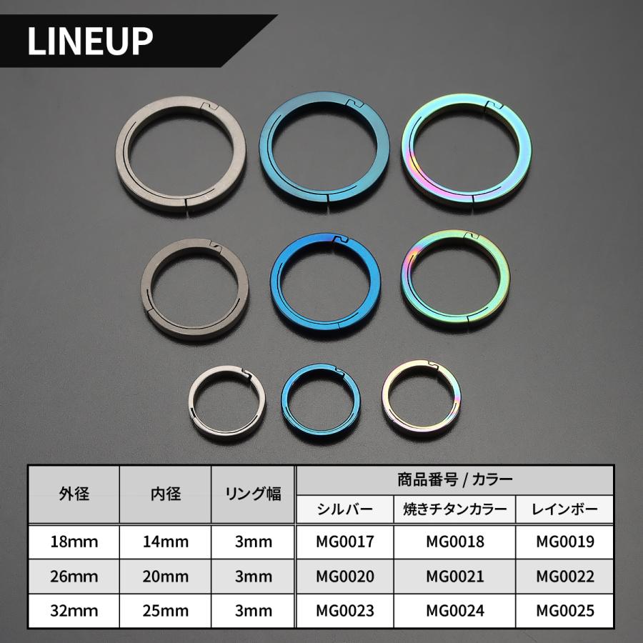 チタン合金製 キーリング 26mm 一重リング 丸型 軽量 キーホルダー