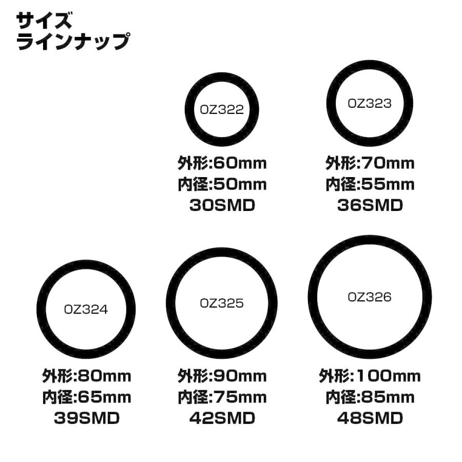 LED イカリング 防水 エンジェルアイ グリーン 外径70mm SMD 汎用 OZ323 | ブランド登録なし | 03