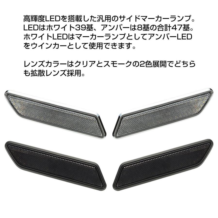 汎用 LED サイドマーカー ウインカー連動 LEDカラー ホワイト/アンバー