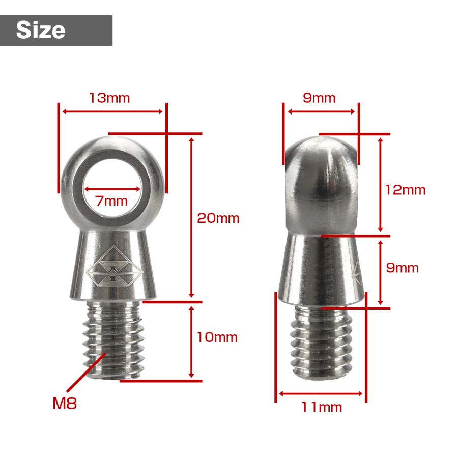 バンクセンサーボルト 汎用 20mm M8 ステンレス製 シルバーカラー S