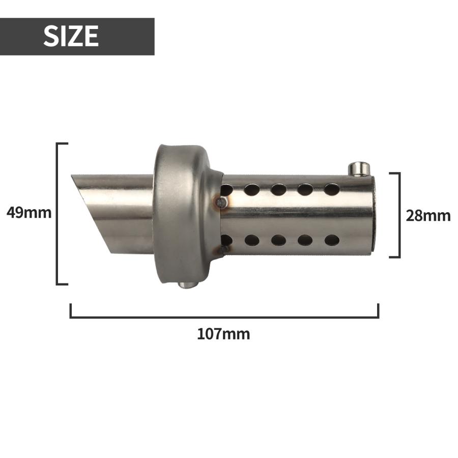 バイク用 インナーサイレンサー 外径49mm Φ49×107mm 汎用 マフラー