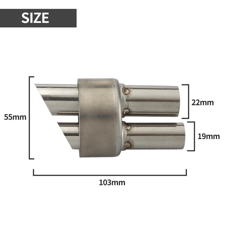 バイク用 インナーサイレンサー 外径55mm Φ55×103mm 汎用 デュアル