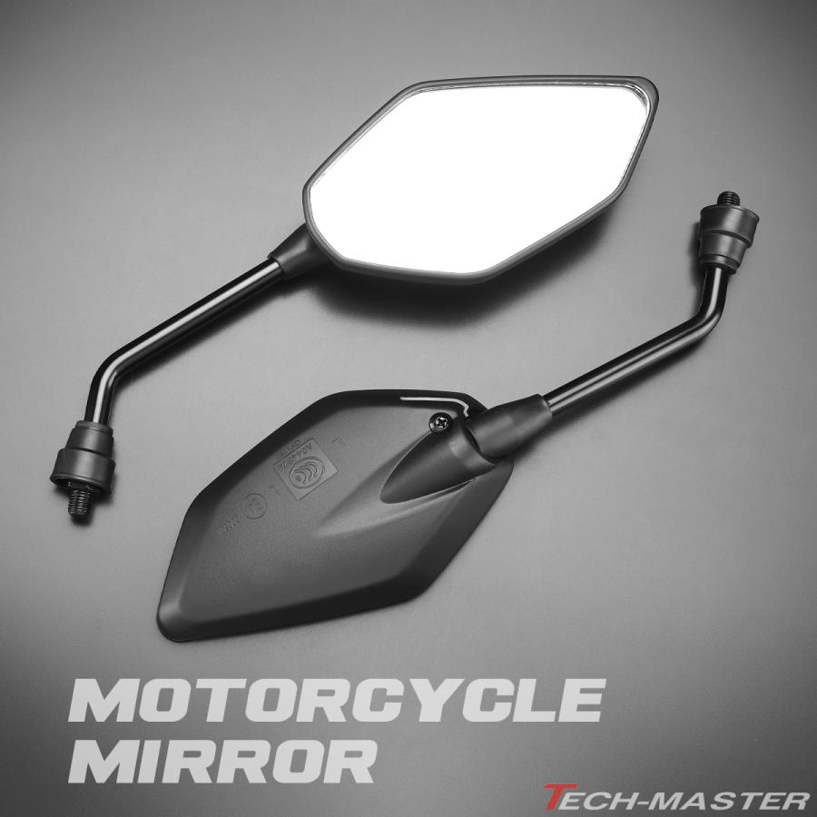 バイク ミラー 純正風 ZXタイプ ポリゴン角型 汎用 左右セット バイク ミラー 純正風 ZXタイプ ポリゴン角型 汎用 左右セット