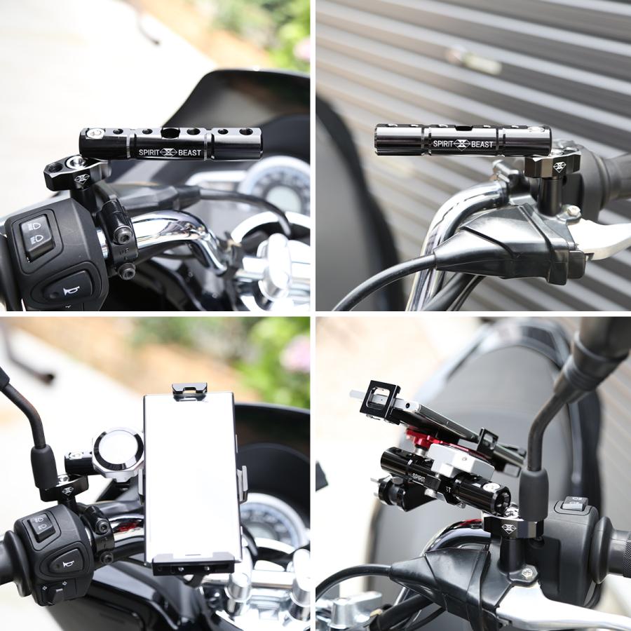 バイク マウントバー ミラーホルダー クランプバーキット M6 M8 雌ネジ