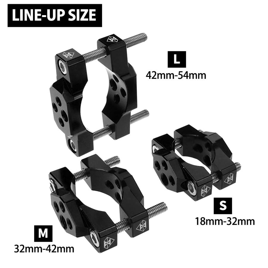 バイク ブラケット ハンドルバー アダプター パイプ クランプ S M L サイズ ブラック 汎用 SZ776-778｜tmst｜04