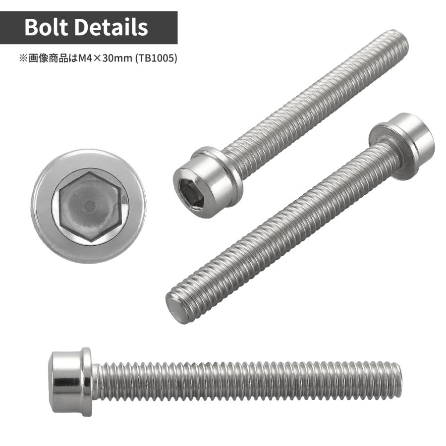 ステンレスボルト M4×30mm P0.7 スリムヘッド キャップボルト シルバーカラー TB1005 | TECHーMASTER | 01
