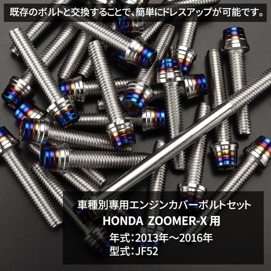 ズーマーX ZOOMER-X エンジンカバー クランクケース ボルト 14本セット ステンレス製 シルバー×焼きチタンカラー TB6036 | TECHーMASTER | 01
