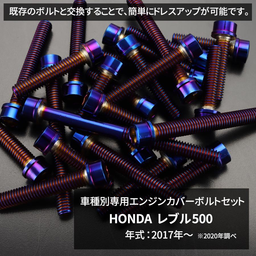 レブル500 REBEL エンジンカバー クランクケース ボルト 27本セット ステンレス製 ホンダ車用 焼きチタンカラー TB6943 | TECHーMASTER | 01