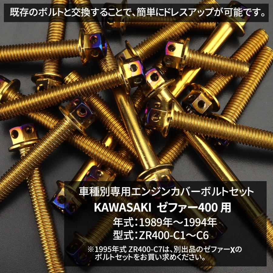 専用出品 カワサキ ゼファー400 エンジンカバー クランクケース ボルト 19本