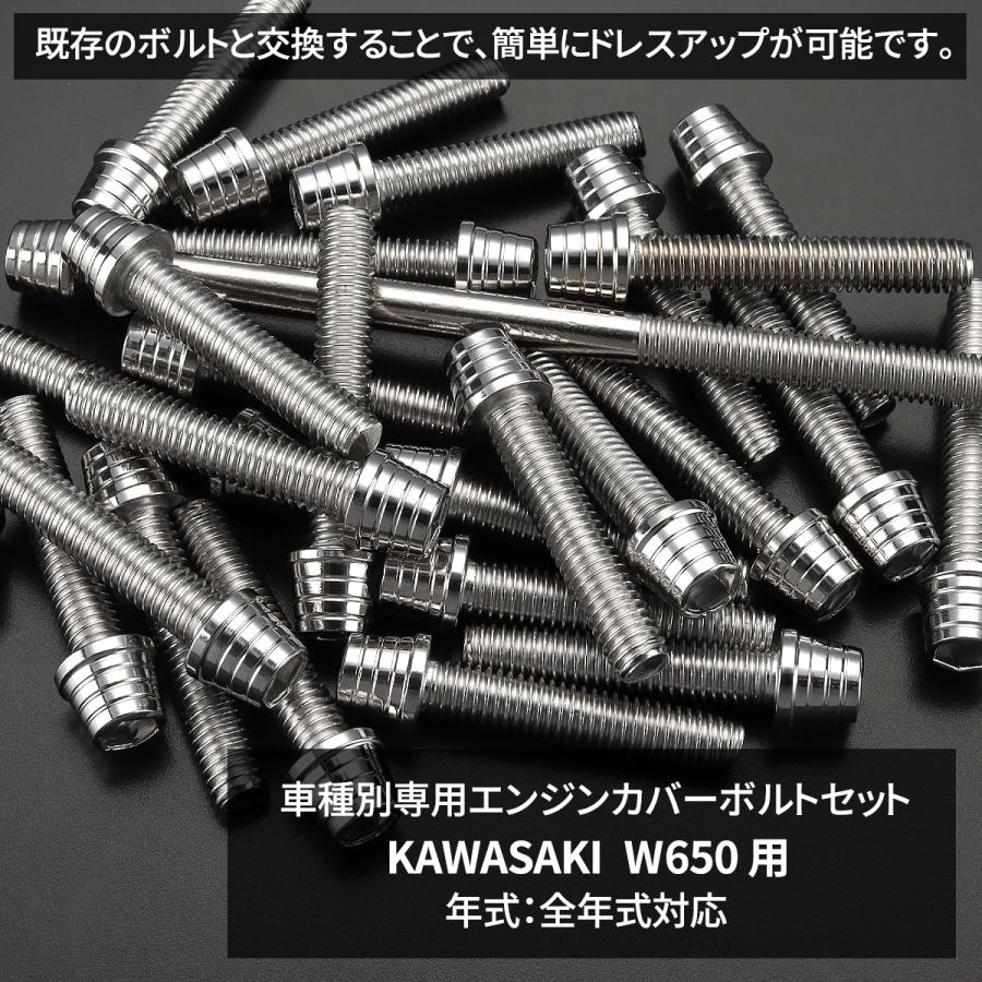 カワサキ W650 エンジンカバー クランクケース ボルト 32本