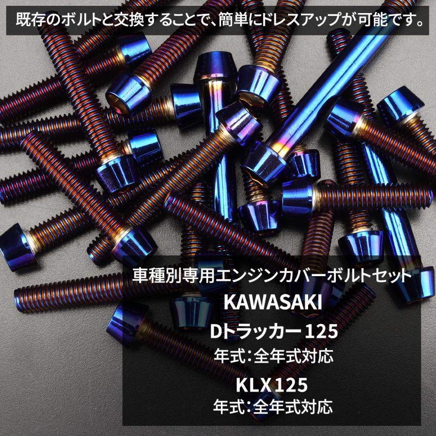 Dトラッカー125 KLX125 エンジンカバー クランクケース ボルト 28本セット ステンレス製 カワサキ車用 焼きチタンカラー TB8735 | TECHーMASTER | 01