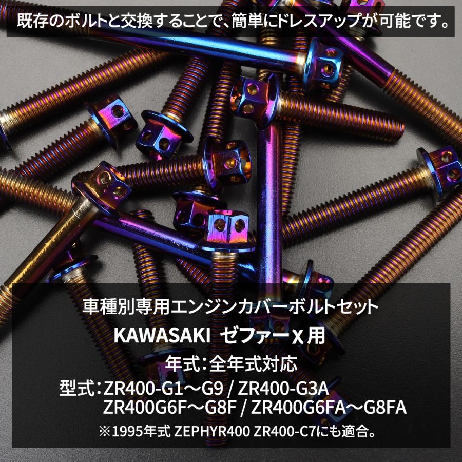 カワサキ ゼファーχ カイ エンジンカバー クランクケース ボルト