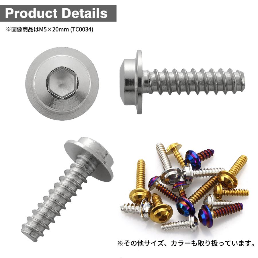 ステンレスネジ M4×12mm タッピングビス 六角穴 ステップヘッド