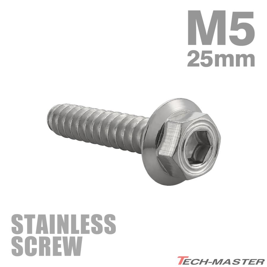 ステンレスネジ M5×25mm タッピングビス 六角穴 シンヘキサゴンヘッド シルバーカラー 1個 TC0050 : TECH-MASTER ...