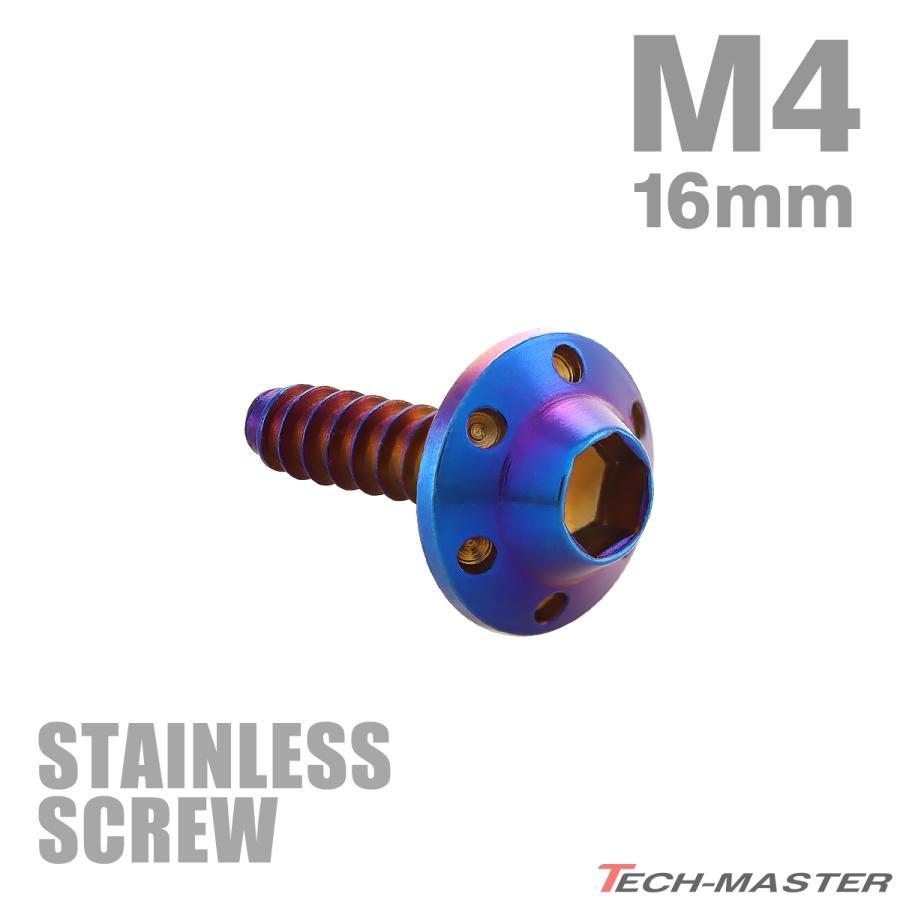 ステンレスネジ M4×16mm タッピングビス 六角穴 ステップホール