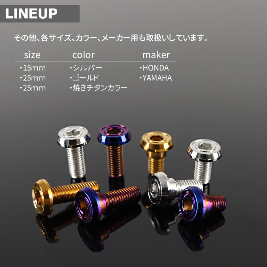 ブレーキディスク ローターボルト M8×25mm P1.25 ホンダ用 フラットヘッド シルバーカラー TD0183 | ブランド登録なし | 03