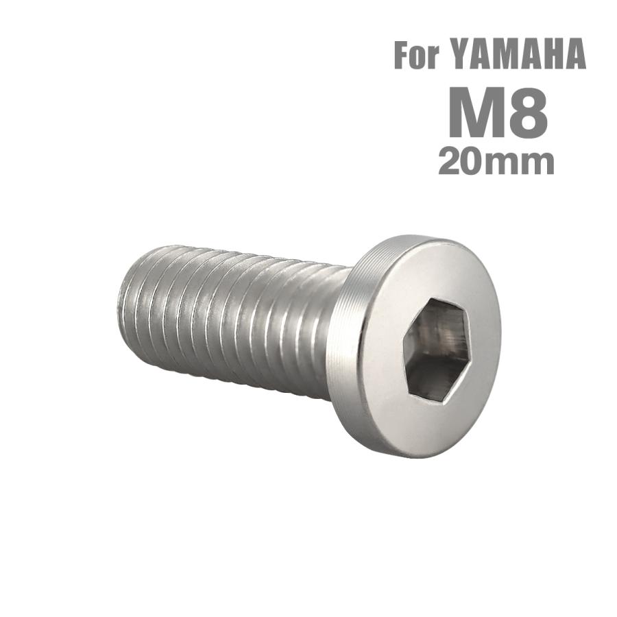 ブレーキディスク ローターボルト M8×20mm P1.25 ヤマハ用 フラットヘッド小 ステンレス シルバーカラー TD0293 | ブランド登録なし