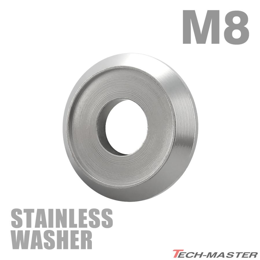 ステンレスワッシャー M8 外径22mm 枠径17mm ボルト座面枠付 フジツボ