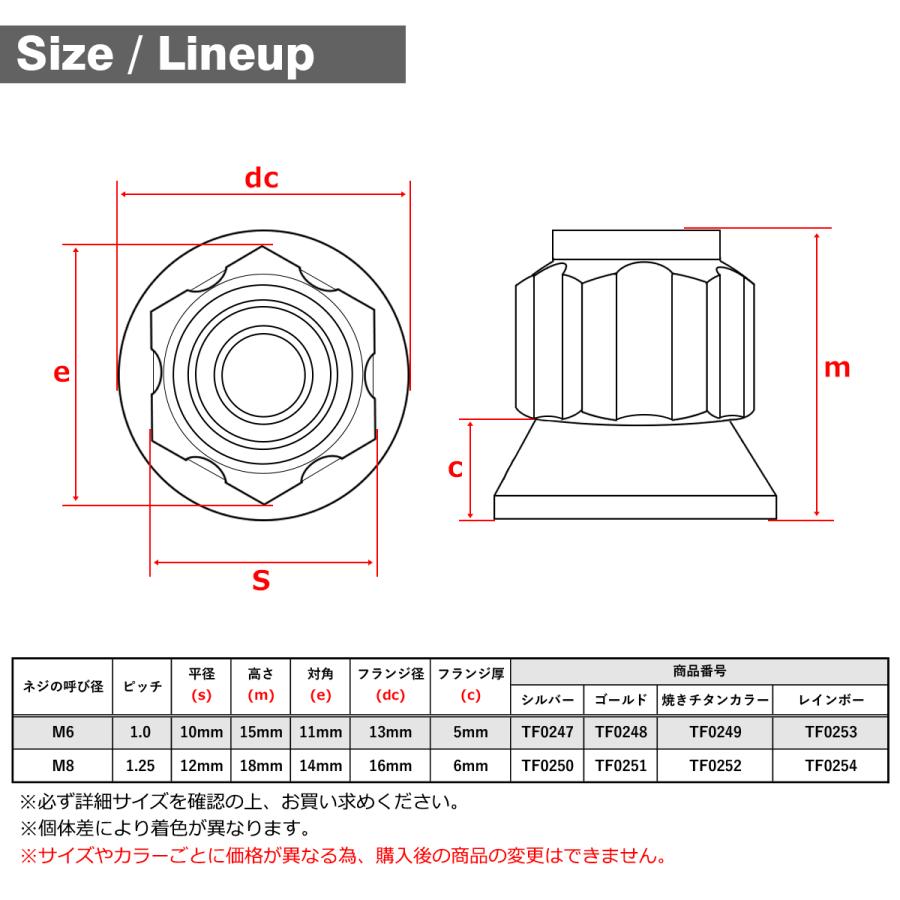 マフラーナット M8 P1.25 SUS304 ステンレス エキゾーストナット ドーム型 焼きチタンカラー 1個 TF0252 | ブランド登録なし | 03