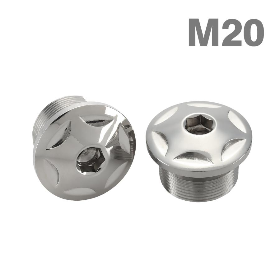フロントフォーク トップ キャップ ボルト M20×10mm 左右セット