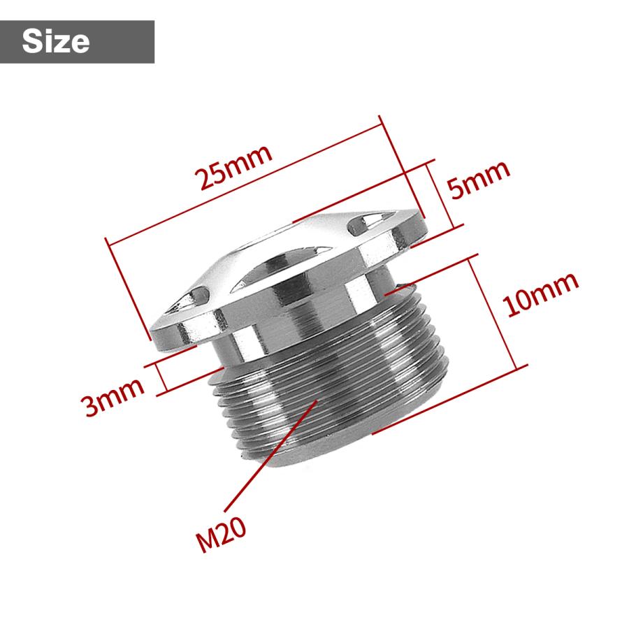 フロントフォーク トップ キャップ ボルト M20×10mm 左右セット ステンレス製 ゴールドカラー TH0108 | ブランド登録なし | 02