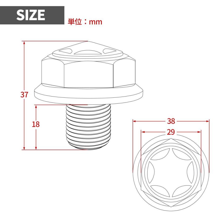 ステアリング ステムボルト M16 P1.50 スターヘッド SUSステンレス 焼チタンカラー TH0161 | ブランド登録なし | 02