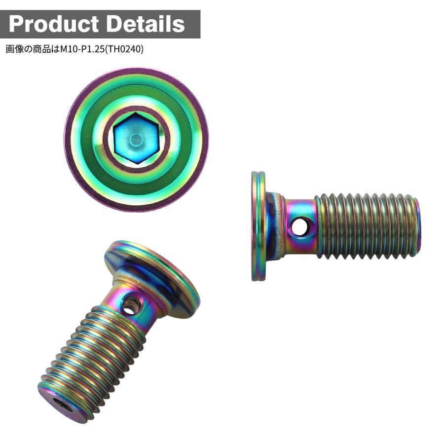 バンジョーボルト ステンレス M10 P1.0 シングル フラットヘッド マットレインボー TH0239 | ブランド登録なし | 02
