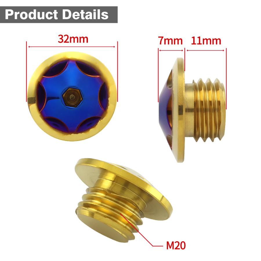 オイルフィラーキャップ M20×P2.5mm スターヘッド SUS304ステンレス ゴールド×焼きチタンカラー 汎用 ホンダ カワサキ スズキ ヤマハ ドゥカティ TH0260 | YAMAHA | 01