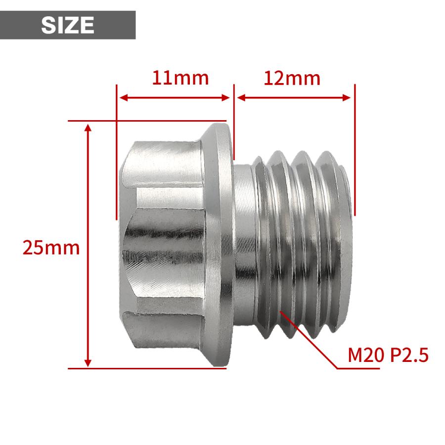 オイルフィラーキャップ M20×P2.5mm 六角穴付き SUS304ステンレス マットタイプ シルバー 汎用 ホンダ カワサキ スズキ ヤマハ ドゥカティ TH0274 | ホンダ | 04