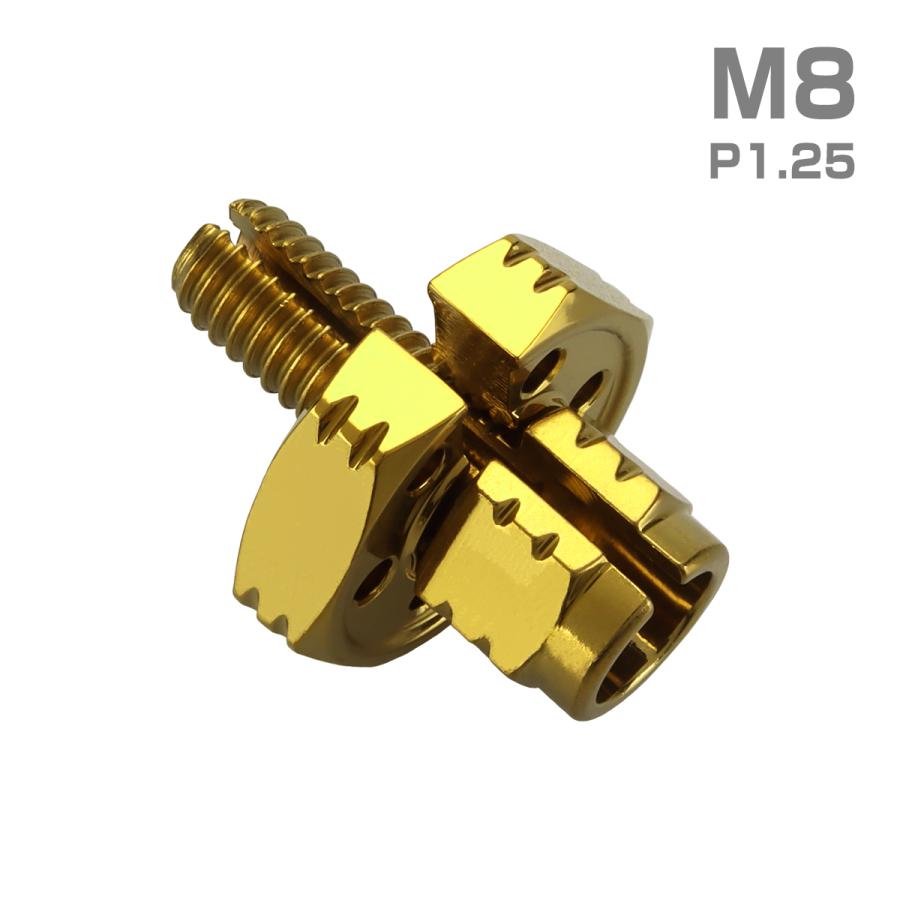 クラッチケーブル アジャスター 汎用 M8 P1.25 ステンレス ゴールド TH0405 | ブランド登録なし | 01