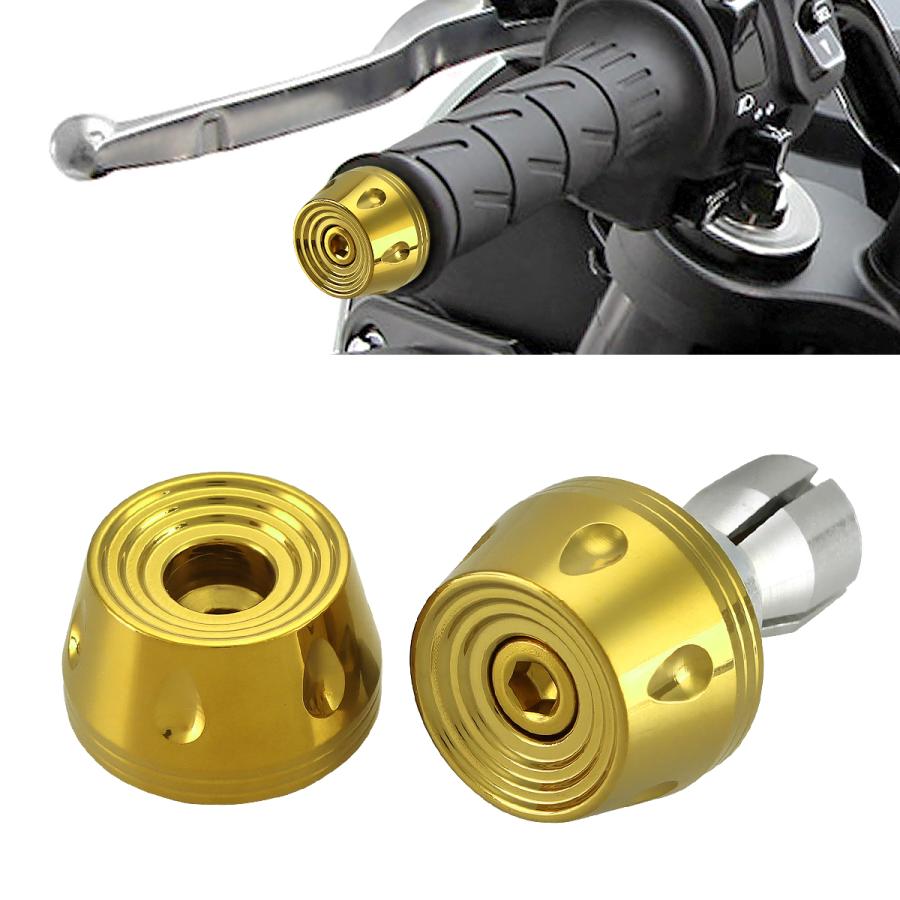 バイク バーエンド キャップ ステンレス グリップエンド ウエイト ゴールド 左右セット TH0428 | ブランド登録なし