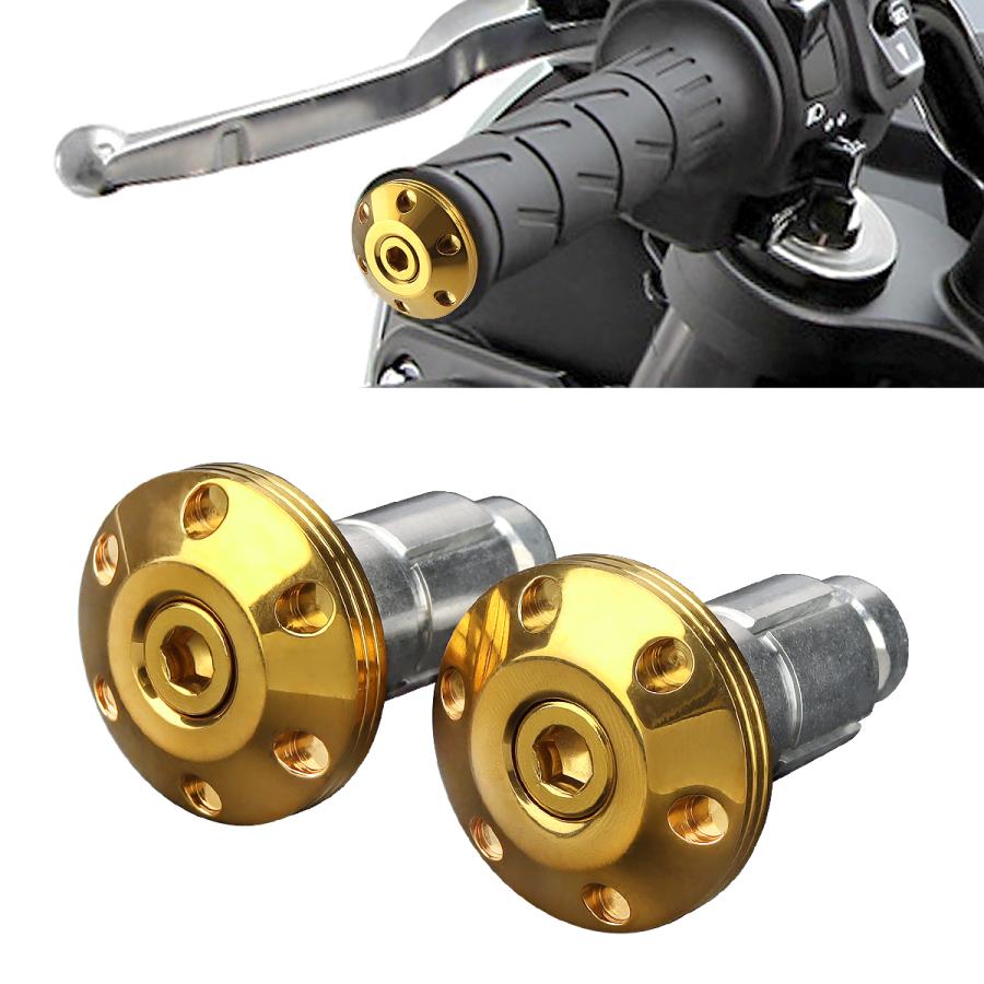 バイク バーエンド ステンレス グリップエンド 左右セット ゴールド TH0435 TH0435TECHMASTER バイクテン