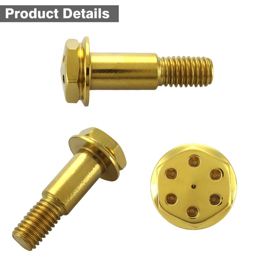 サイドスタンド ピボットボルト M8 P1.25 ヤマハ車用 ヘキサゴンヘッド ステンレス製 ゴールドカラー TH0447 | ブランド登録なし | 02