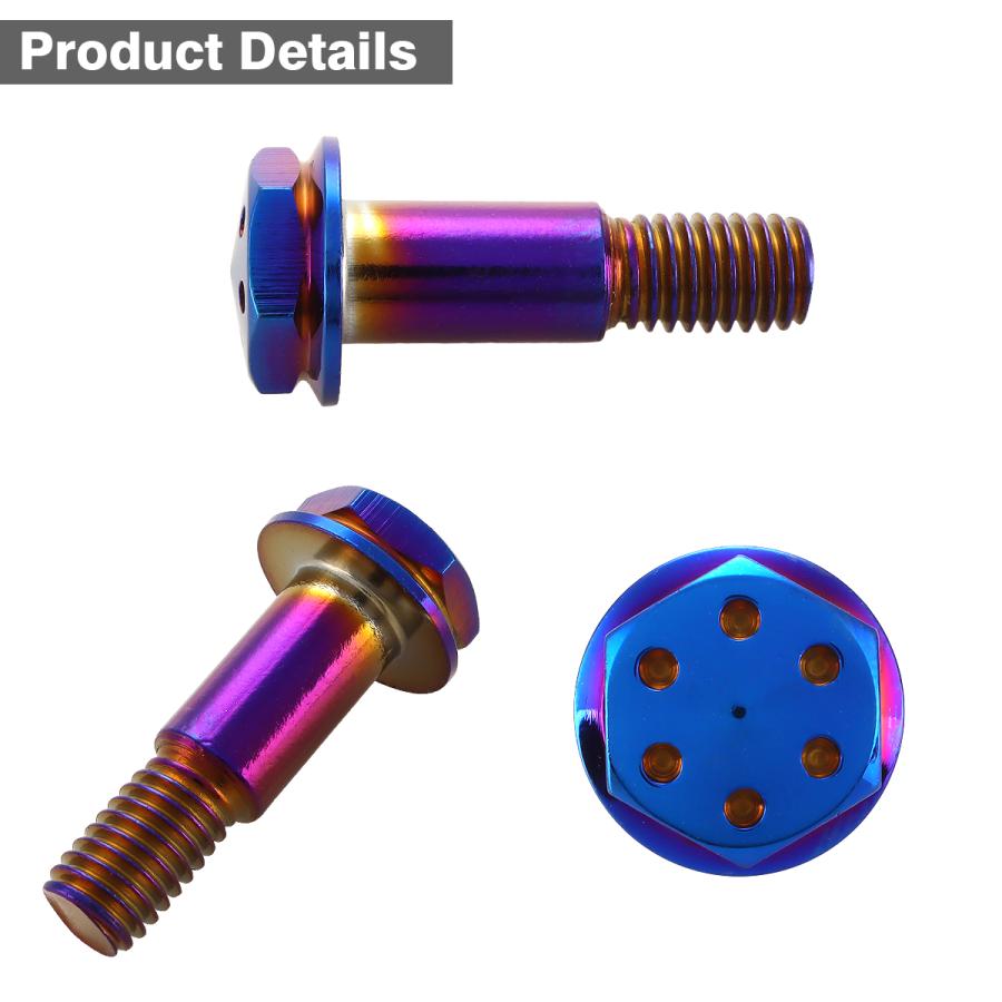 サイドスタンド ピボットボルト M8 P1.25 ヤマハ車用 ヘキサゴンヘッド ステンレス製 焼きチタンカラー TH0448 | ブランド登録なし | 02