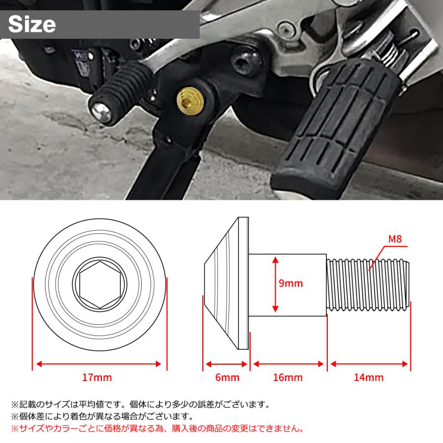 サイドスタンド ピボットボルト M8 P1.25 ヤマハ車用 テーパーシェルヘッド ステンレス製 ゴールドカラー TH0453 | ブランド登録なし | 01