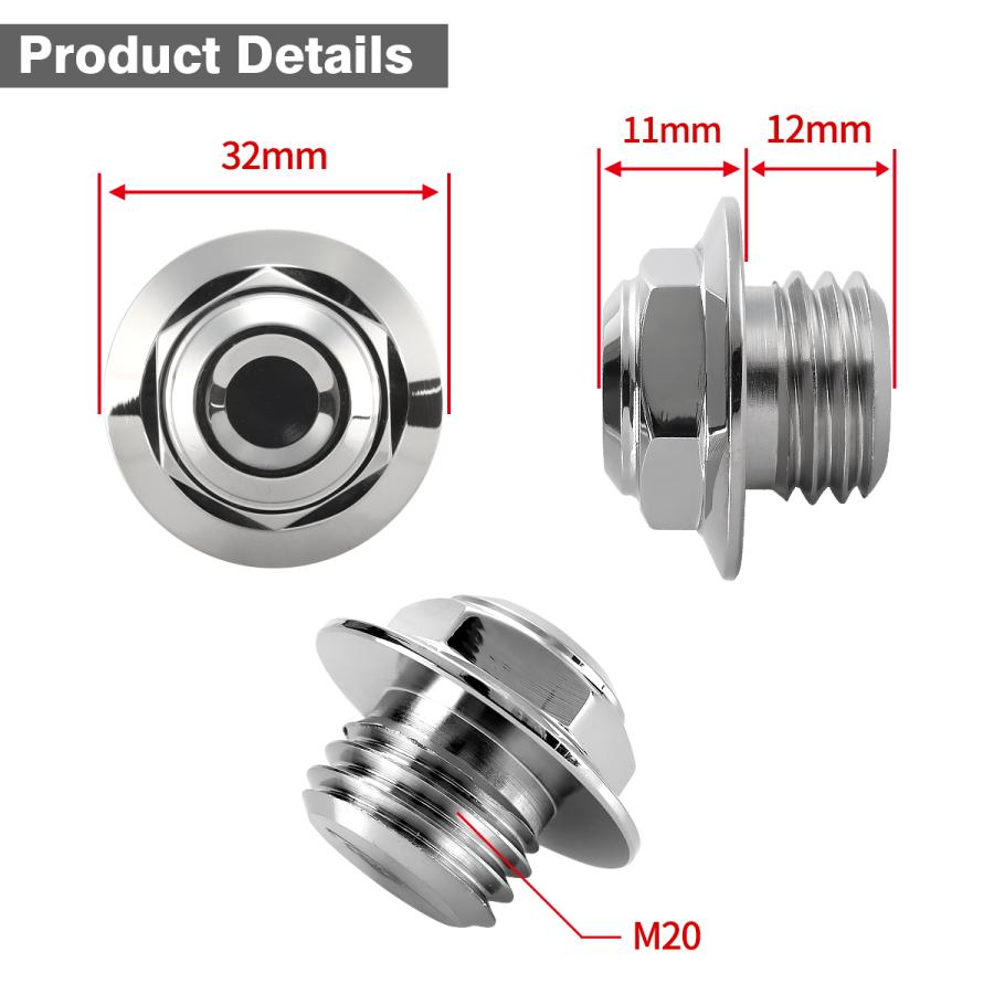 オイルフィラーキャップ M20×P2.5mm 六角 ヘキサゴンヘッド SUS304ステンレス シルバー 汎用 ホンダ カワサキ スズキ ヤマハ ドゥカティ TH0482 | カワサキ | 03