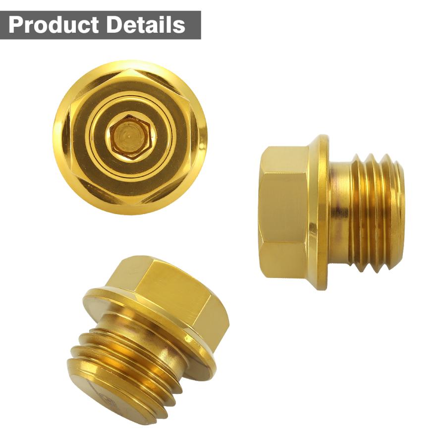 オイルフィラーキャップ M20×P2.5mm ヘキサゴンヘッド 六角穴付き SUS304ステンレス ゴールド 汎用 ホンダ カワサキ スズキ ヤマハ ドゥカティ TH0486 | ホンダ | 02