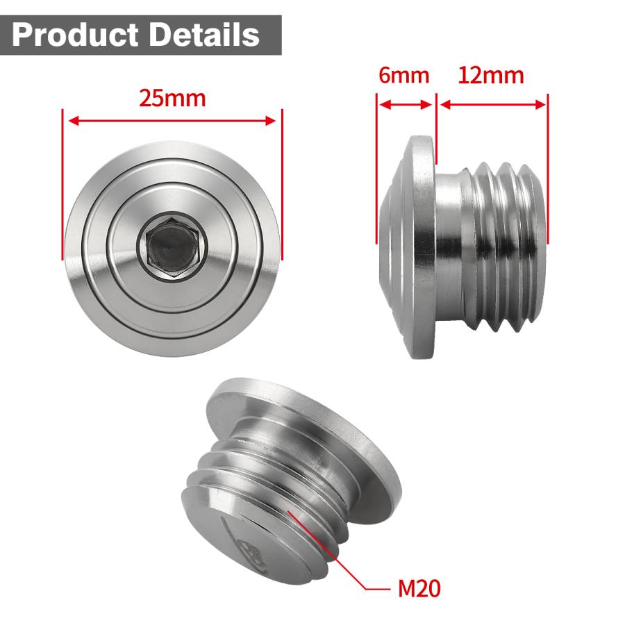 オイルフィラーキャップ M20×P2.5mm 六角穴付き SUS304ステンレス マットタイプ シルバー 汎用 ホンダ カワサキ スズキ ヤマハ ドゥカティ TH0491 | カワサキ | 03