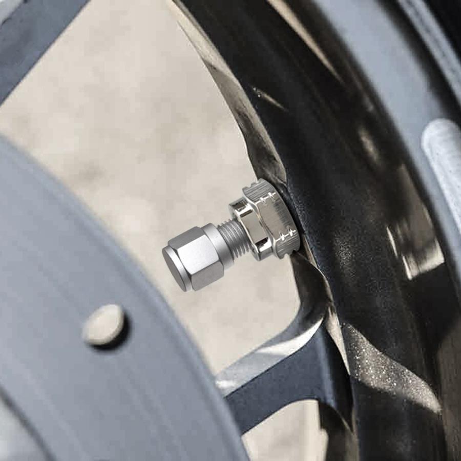 エアバルブ ナット M8 P0.8 タイヤ バルブキャップ 2個入り ステンレス製 シルバー TH0508 | ブランド登録なし | 01
