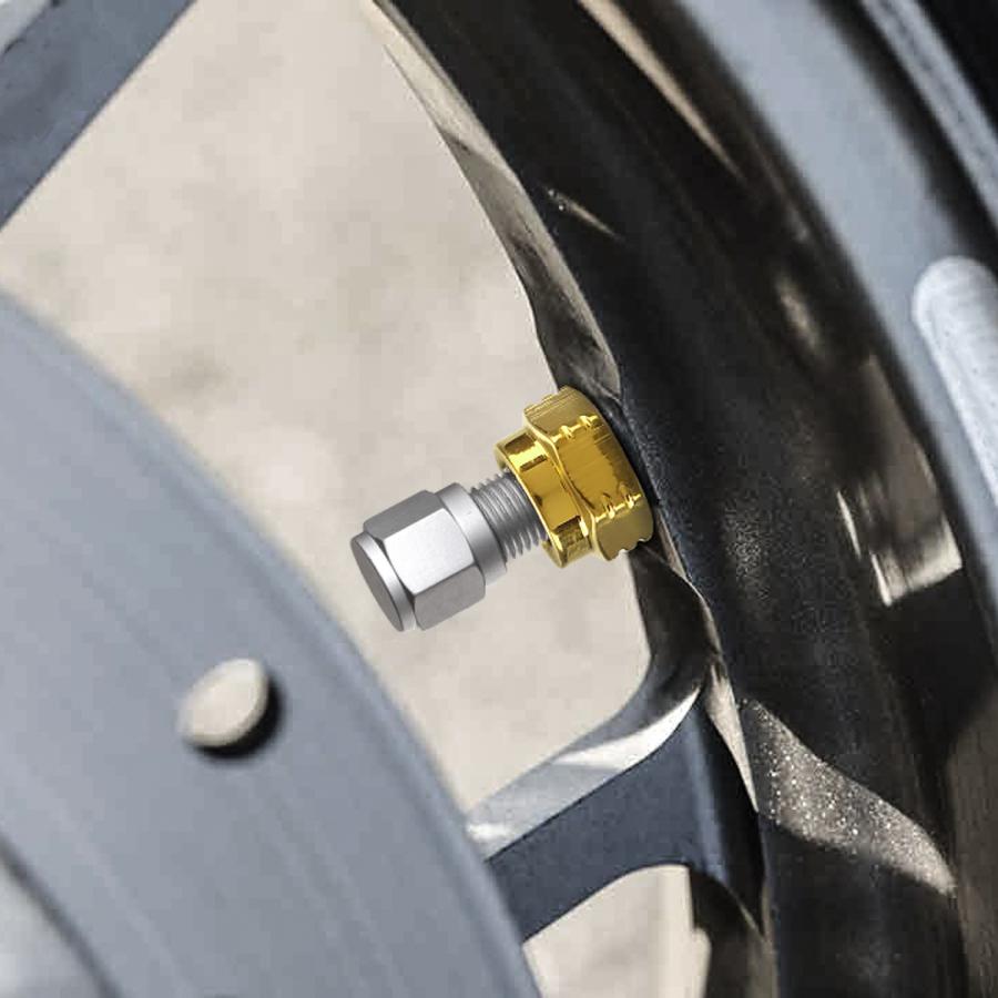 エアバルブ ナット M8 P0.8 タイヤ バルブキャップ 2個入り ステンレス製 ゴールド TH0509 | ブランド登録なし | 01
