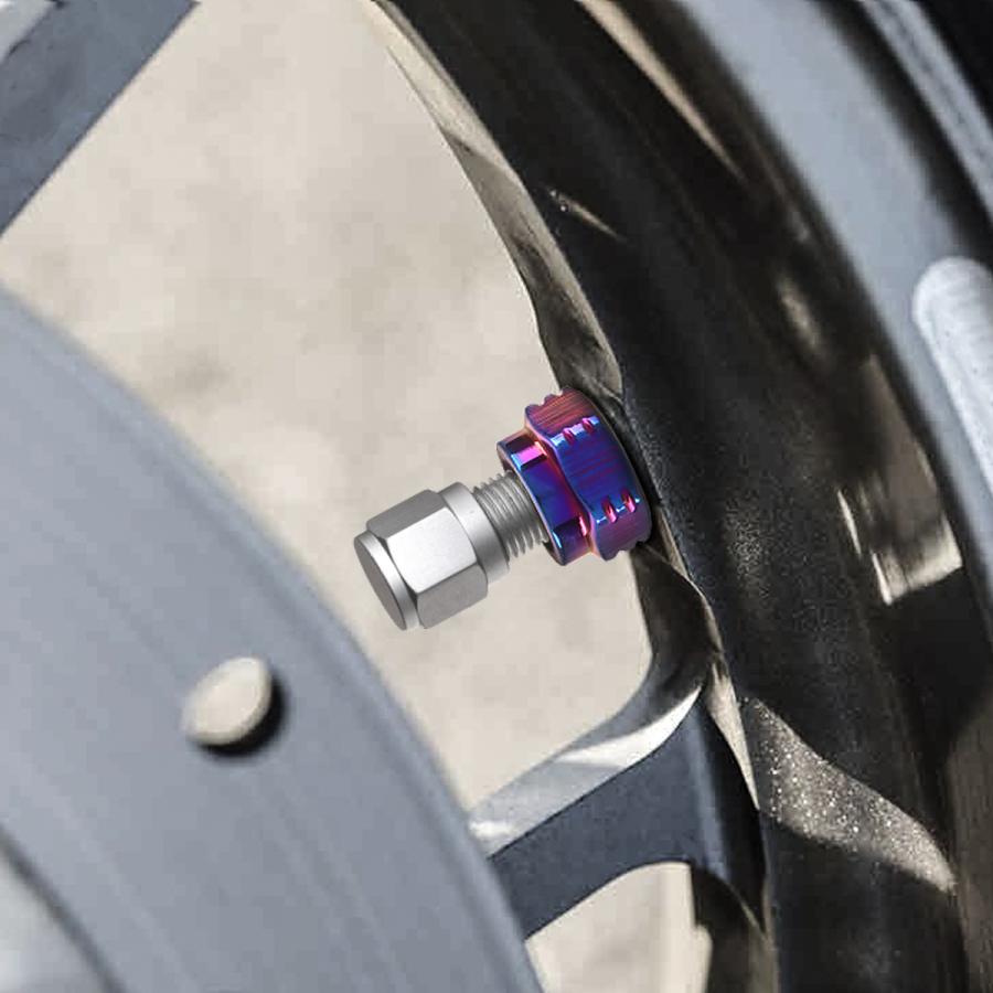 エアバルブ ナット M8 P0.8 タイヤ バルブキャップ 2個入り ステンレス製 焼きチタンカラー TH0510 | ブランド登録なし | 01