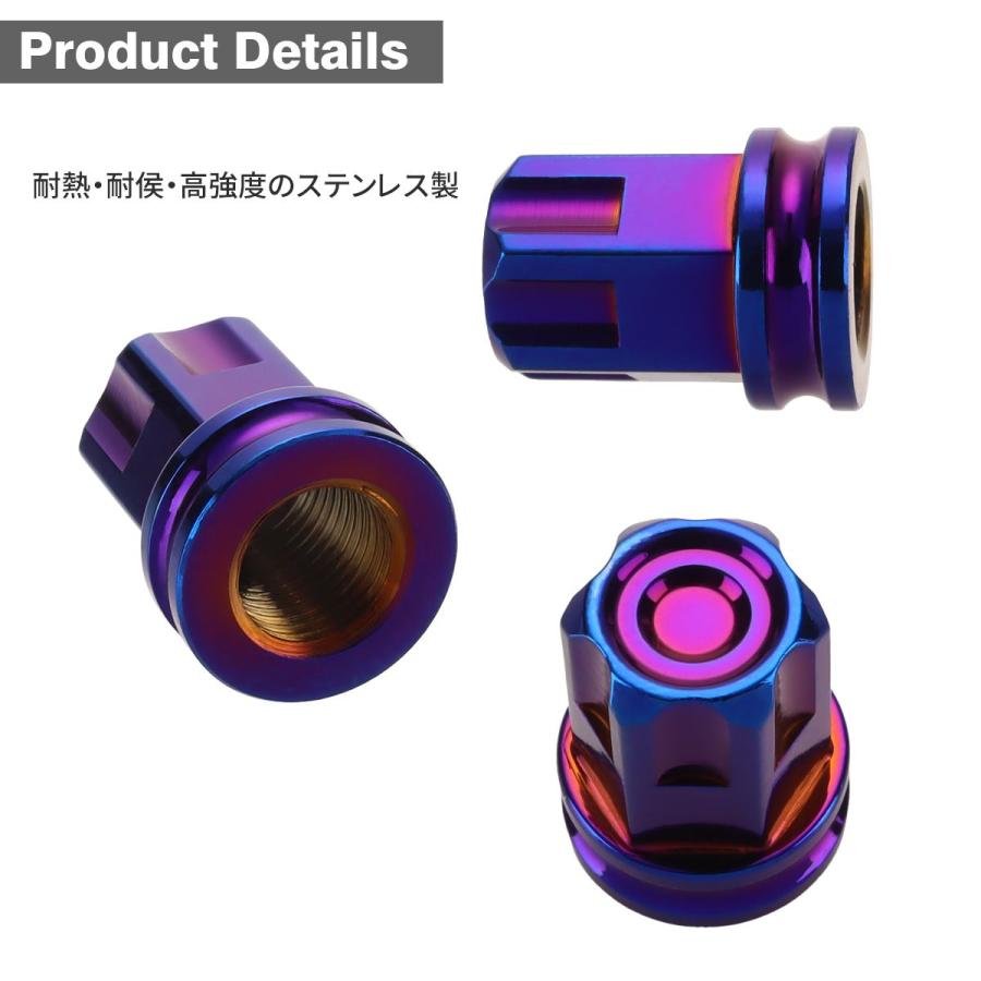 エアバルブキャップ タイヤ バルブキャップ 2個入り ステップホール ステンレス製 焼きチタンカラー TH0519 | ブランド登録なし | 02