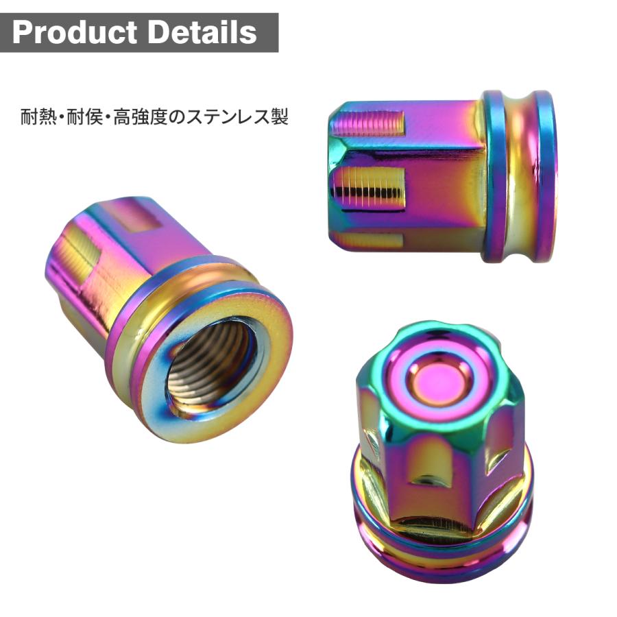 エアバルブキャップ タイヤ バルブキャップ 2個入り ステンレス製 レインボー TH0520 | ブランド登録なし | 02