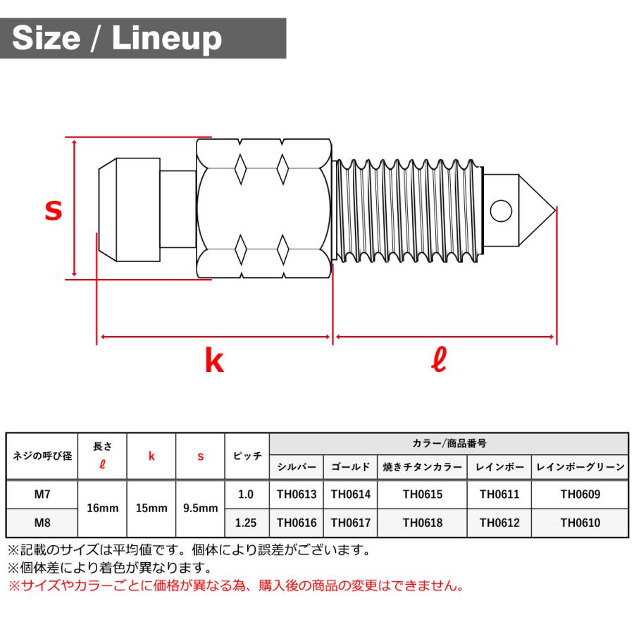 エアブリーダー スクリュー ステンレス製 M7 P1.0 エアブリード 焼きチタンカラー TH0615 | ブランド登録なし | 01
