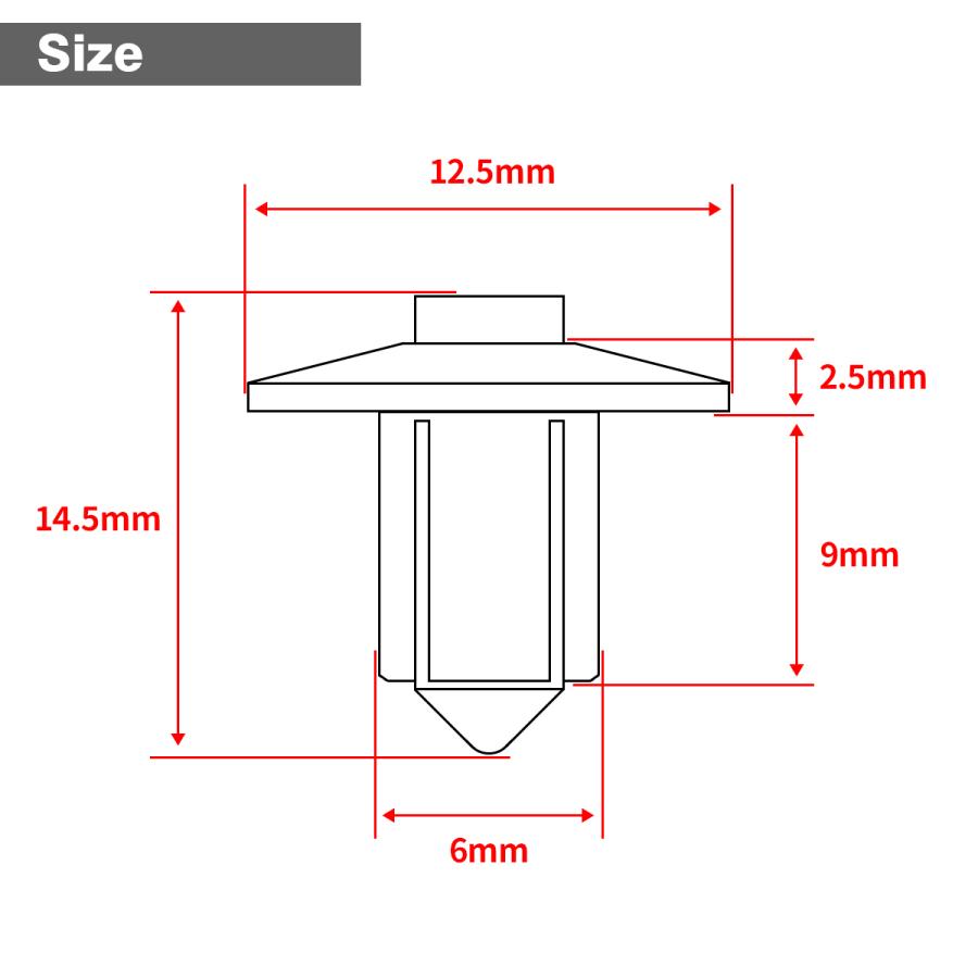 プッシュリベット クリップ ステンレス製 シェルヘッド シルバー