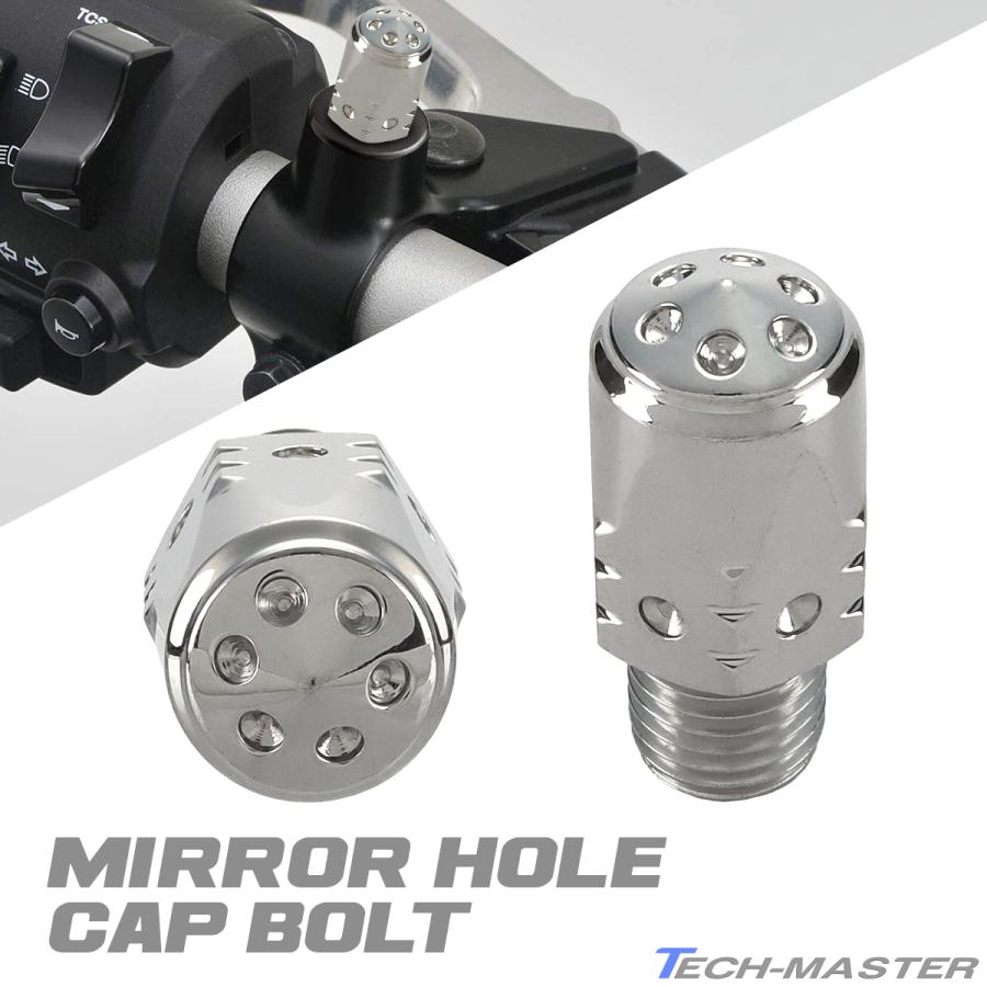 ミラーホールキャップ 正ネジ M10×10mm P1.25 2個セット ホンダ車用